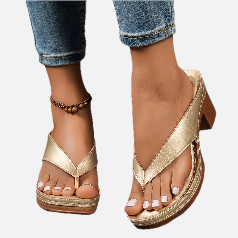 Toe-Post Low Wedge Orthopedic Sandals