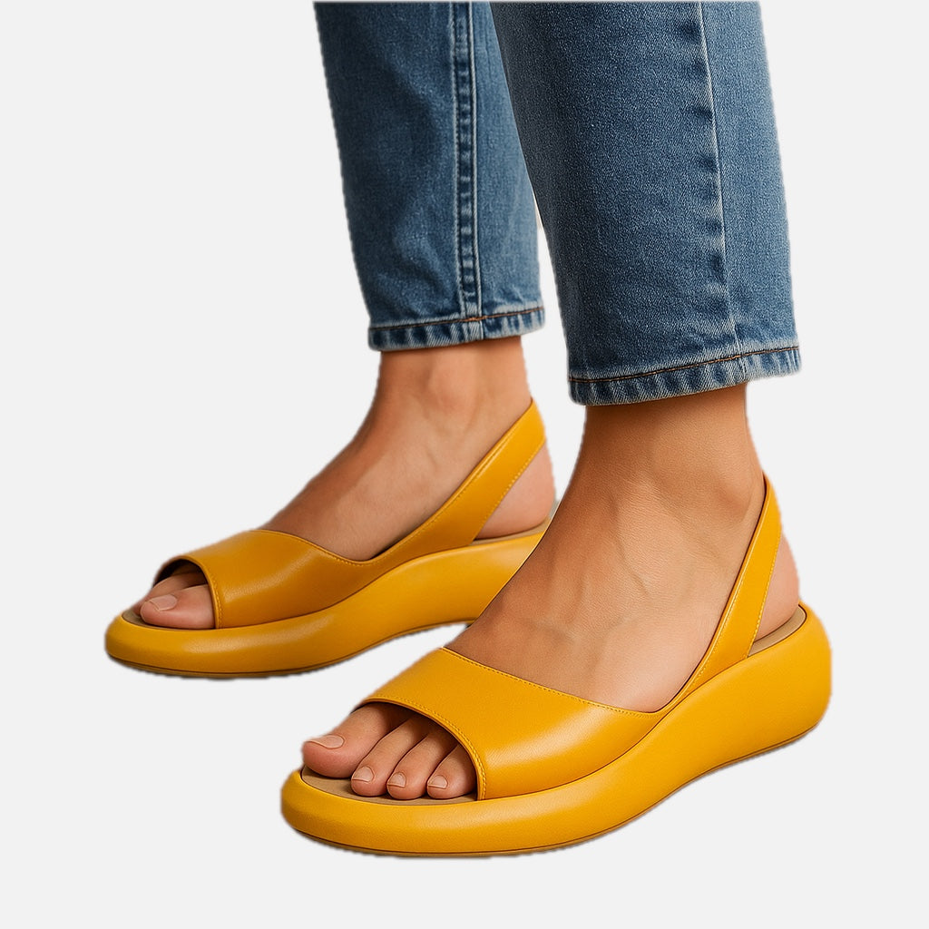 Open-Toe Slingback Wedge Sandals
