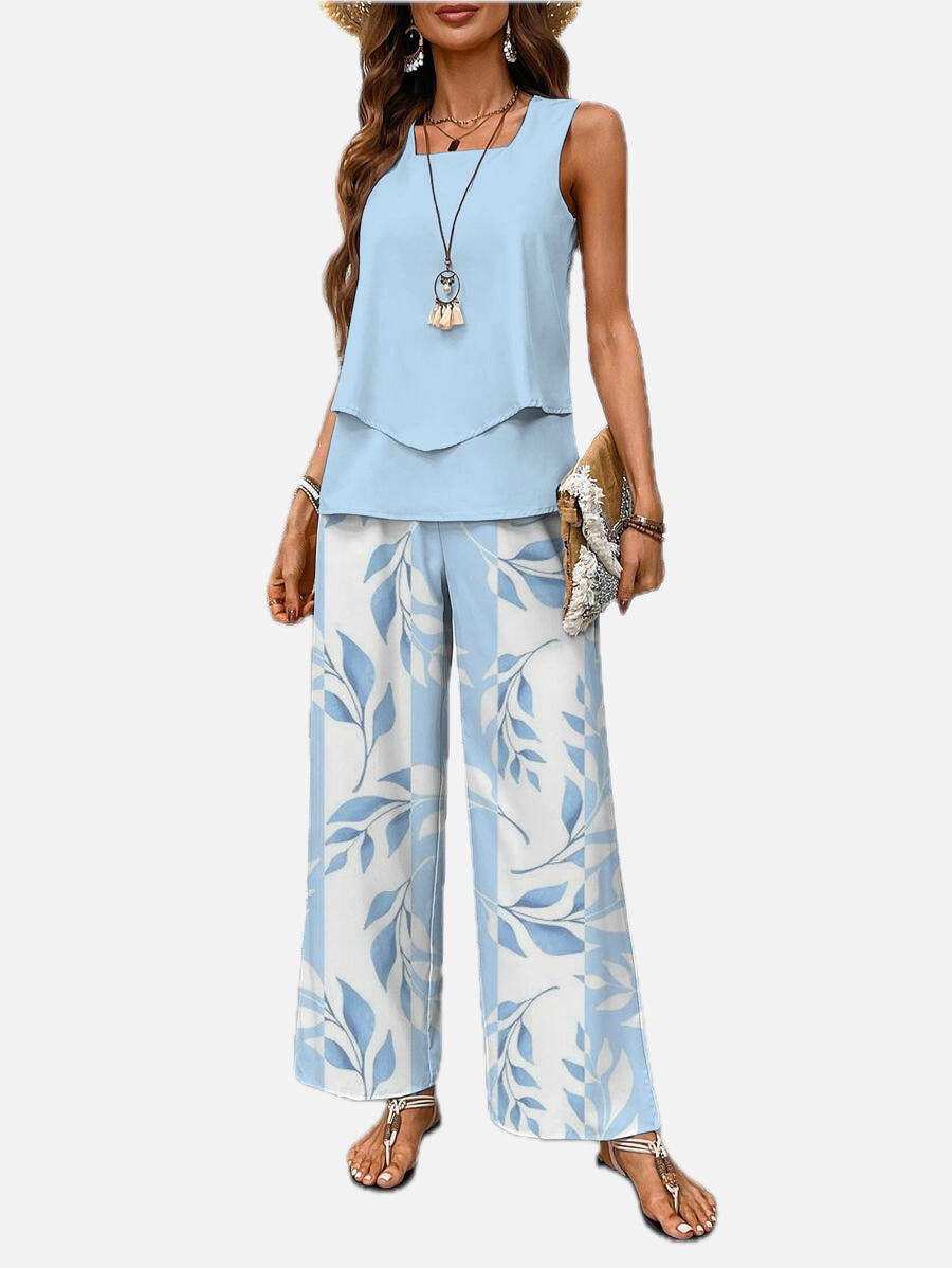 Two-Piece Tank & Wide-Leg Trouser Set
