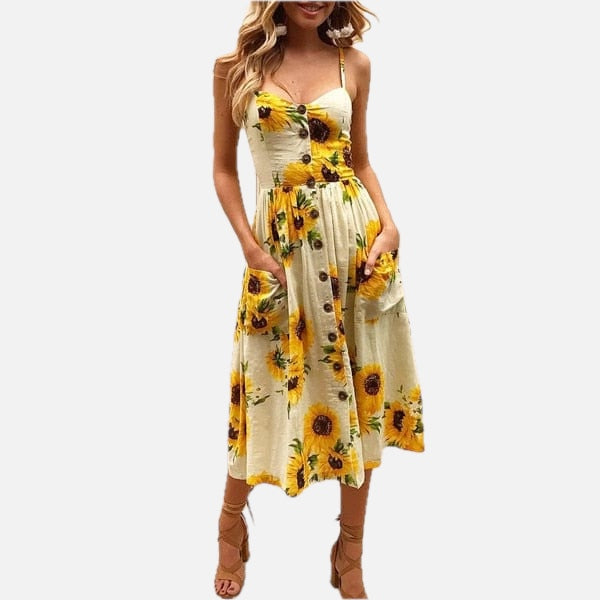 Floral Midi Dress – Women's Summer Beach & Holiday Dress | Meave & Ivy