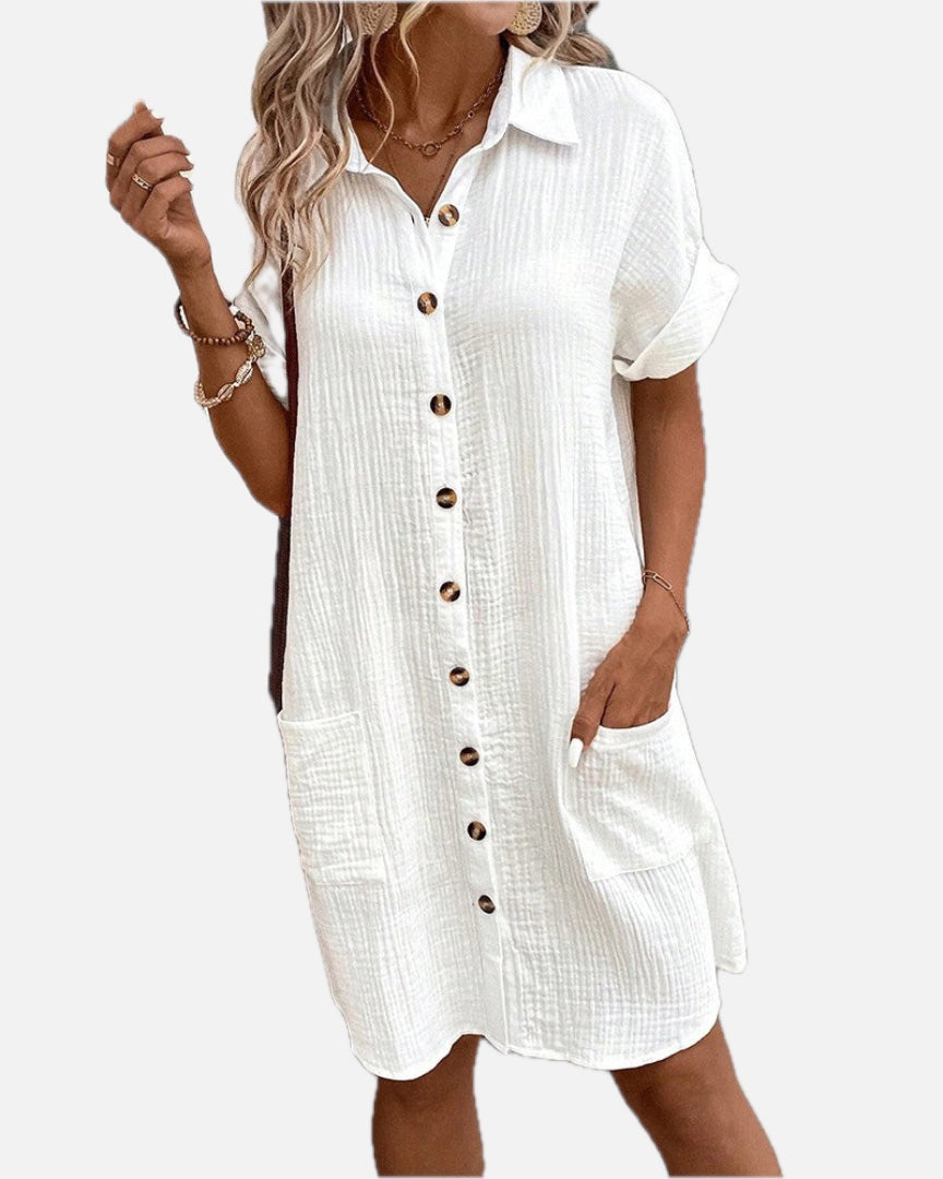 Long Sleeve Button-Up Shirt Dress | Meave & Ivy