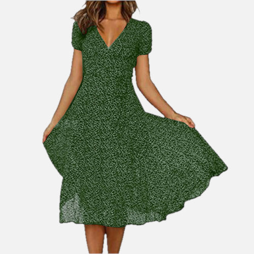 A-Line Dress with V-Neck and Floaty Skirt | Meave & Ivy