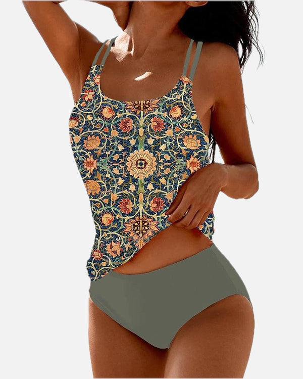 Women's Two-Piece Printed Tankini Swimsuit | Meave & Ivy