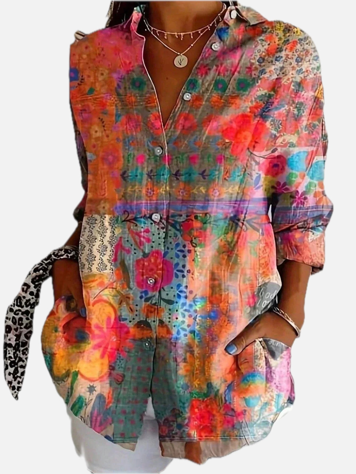 Wilma | Women's Casual Printed Summer Blouse | Meave & Ivy
