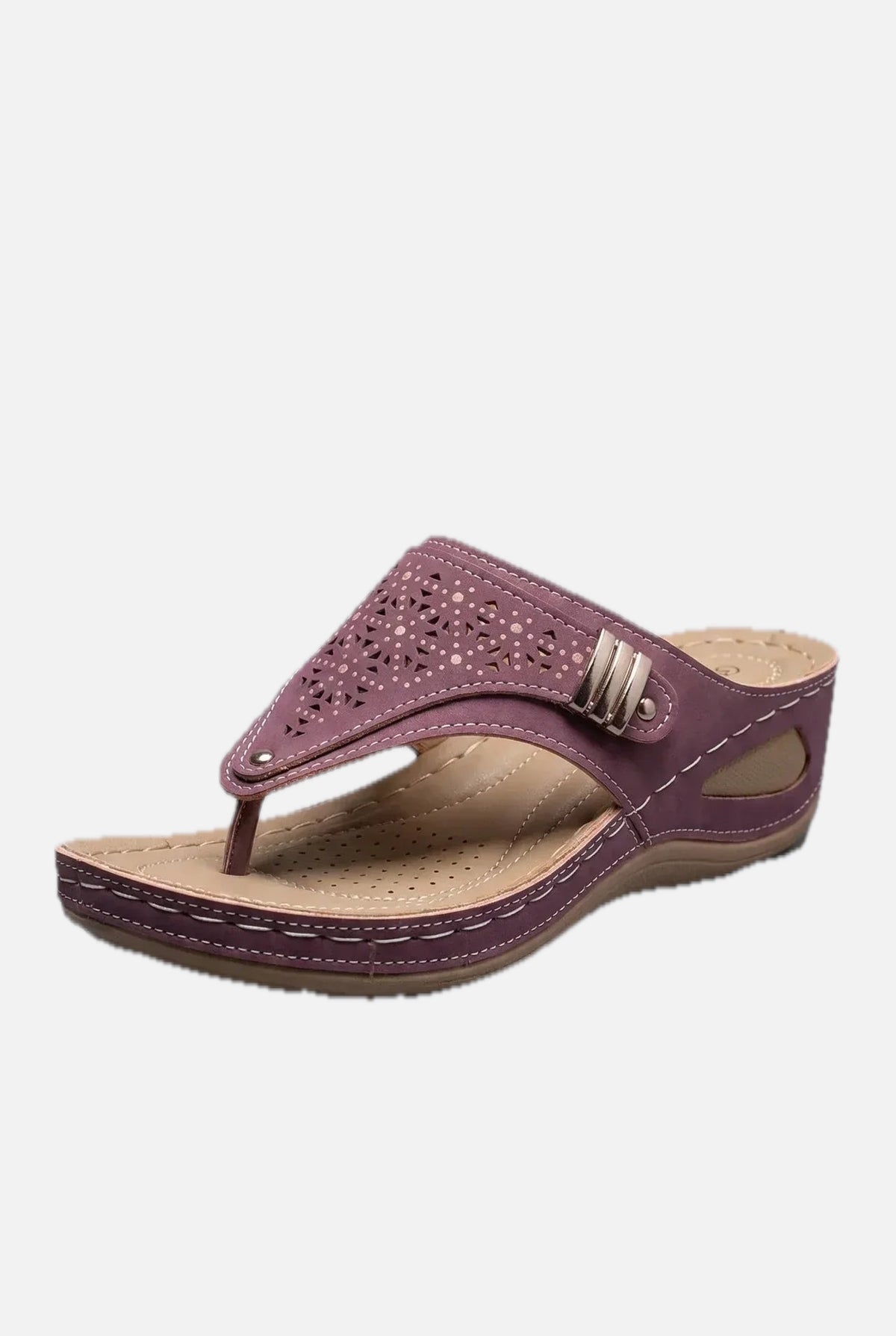 Wide Fit Wedge Toe Post Walking Sandals - Womens Comfort Sandals | Meave & Ivy