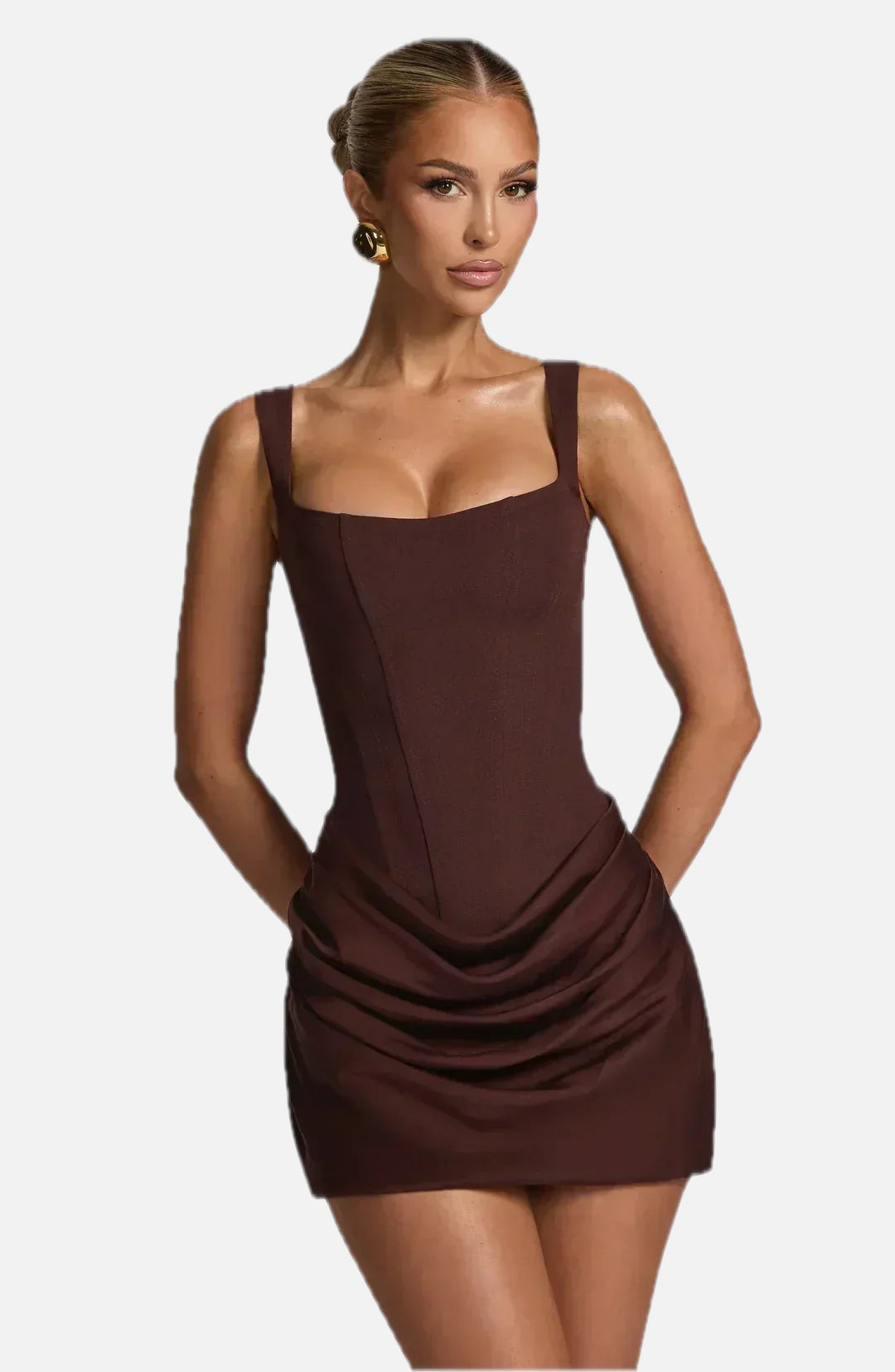 Draped Corset Mini Dress – Elegant Bodycon Party Dress | Meave & Ivy
