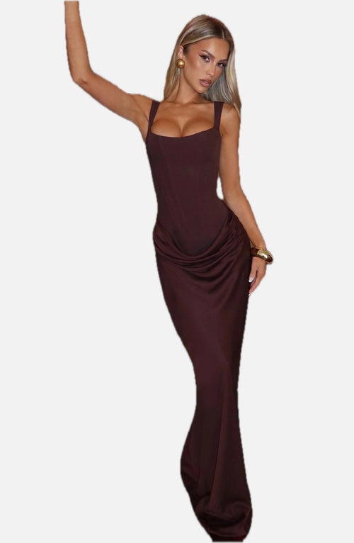 Backless Bodycon Maxi Dress – Sleek Fitted Evening Gown | Meave & Ivy