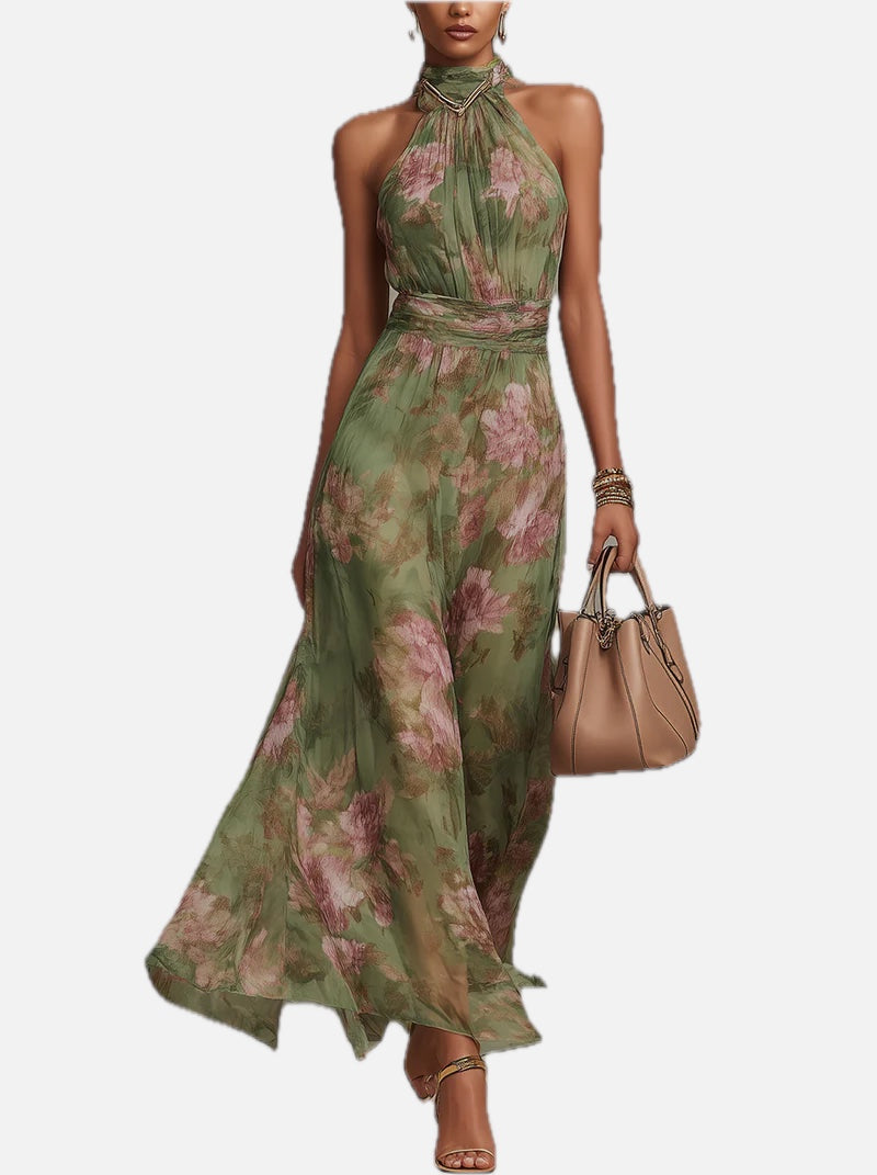 Floral Halterneck Summer Dress – Casual Occasion Dress | Meave & Ivy