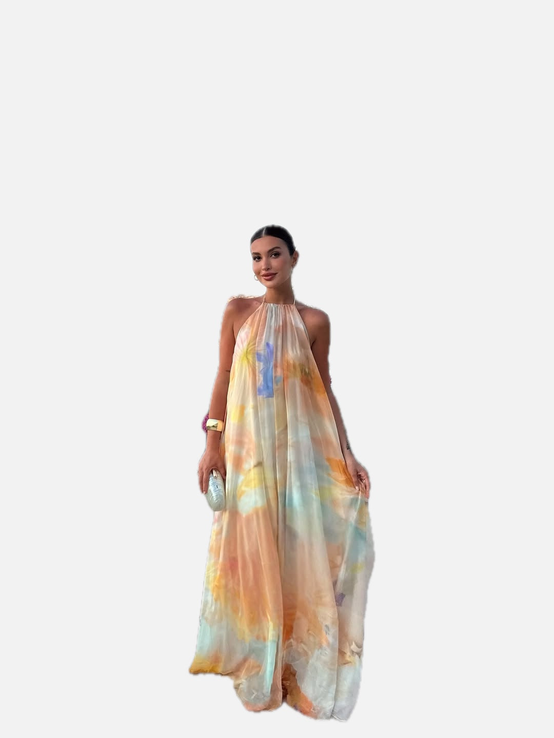 Floral Halter Neck Maxi Dress – Wedding Guest Occasion Dress | Meave & Ivy