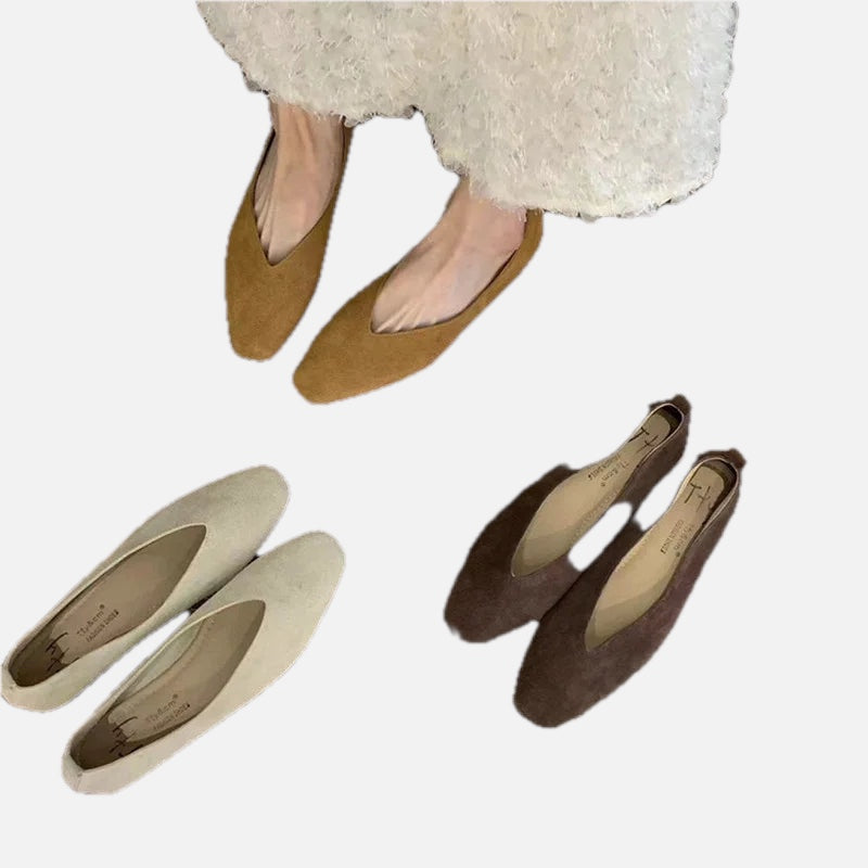 Square-Toe Leather Ballet Flats | Meave & Ivy