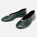 Leather Ballet Loafer – Luxe Metal Buckle Flat Shoe | Meave & Ivy