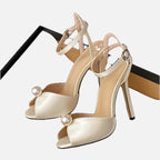 Pearl Ankle Strap Stiletto Sandal – Gladiator Heel | Meave & Ivy