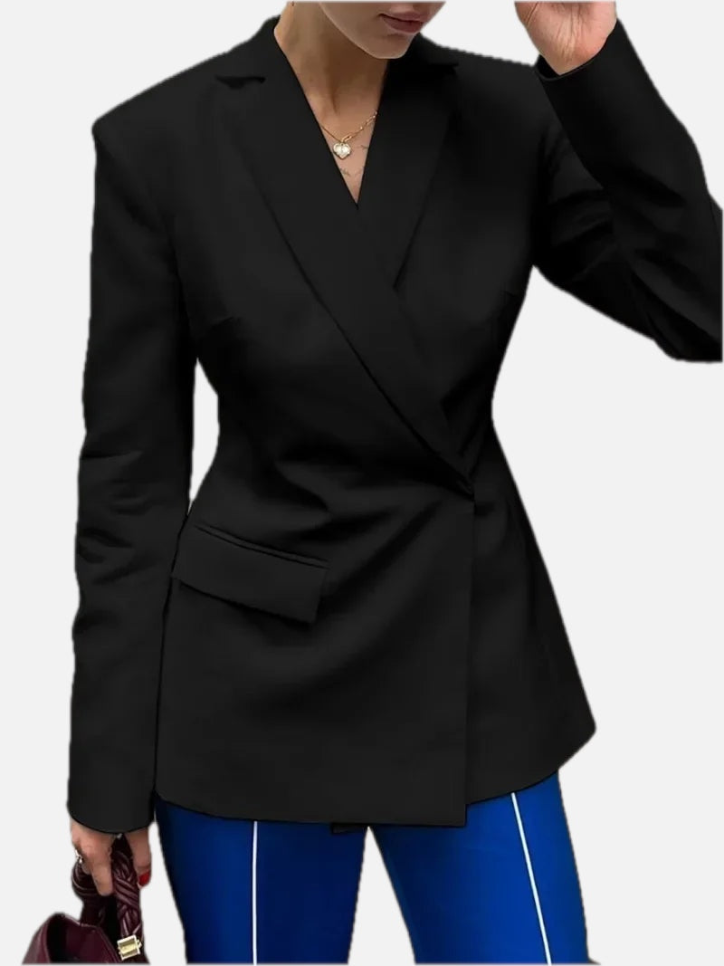Monochrome Backless Blazer Coat – Sculpted Statement Tailoring | Meave & Ivy