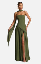 Khaki Maxi Dress – Casual Elegant Occasion Dress | Meave & Ivy