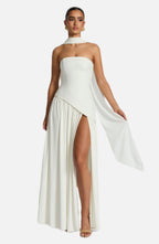 Ivory Chiffon Maxi Dress – Elegant Bridal Evening Gown | Meave & Ivy