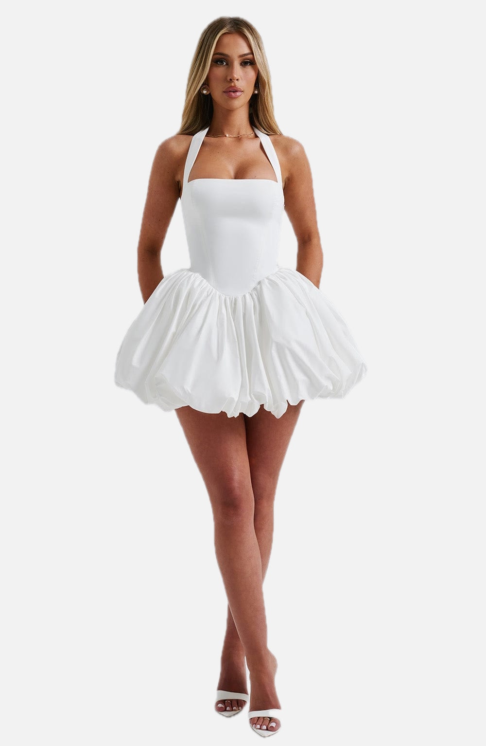 Ivory Puffball Mini Dress – Cute Bridal Party Dress | Meave & Ivy