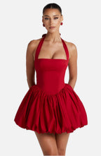 Red Puffball Mini Dress – Bold Statement Party Dress | Meave & Ivy