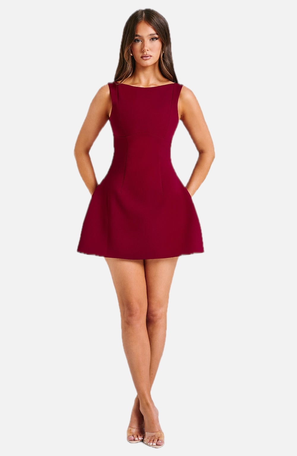 Wine Wrap Mini Dress – Elegant Statement Tailoring | Meave & Ivy