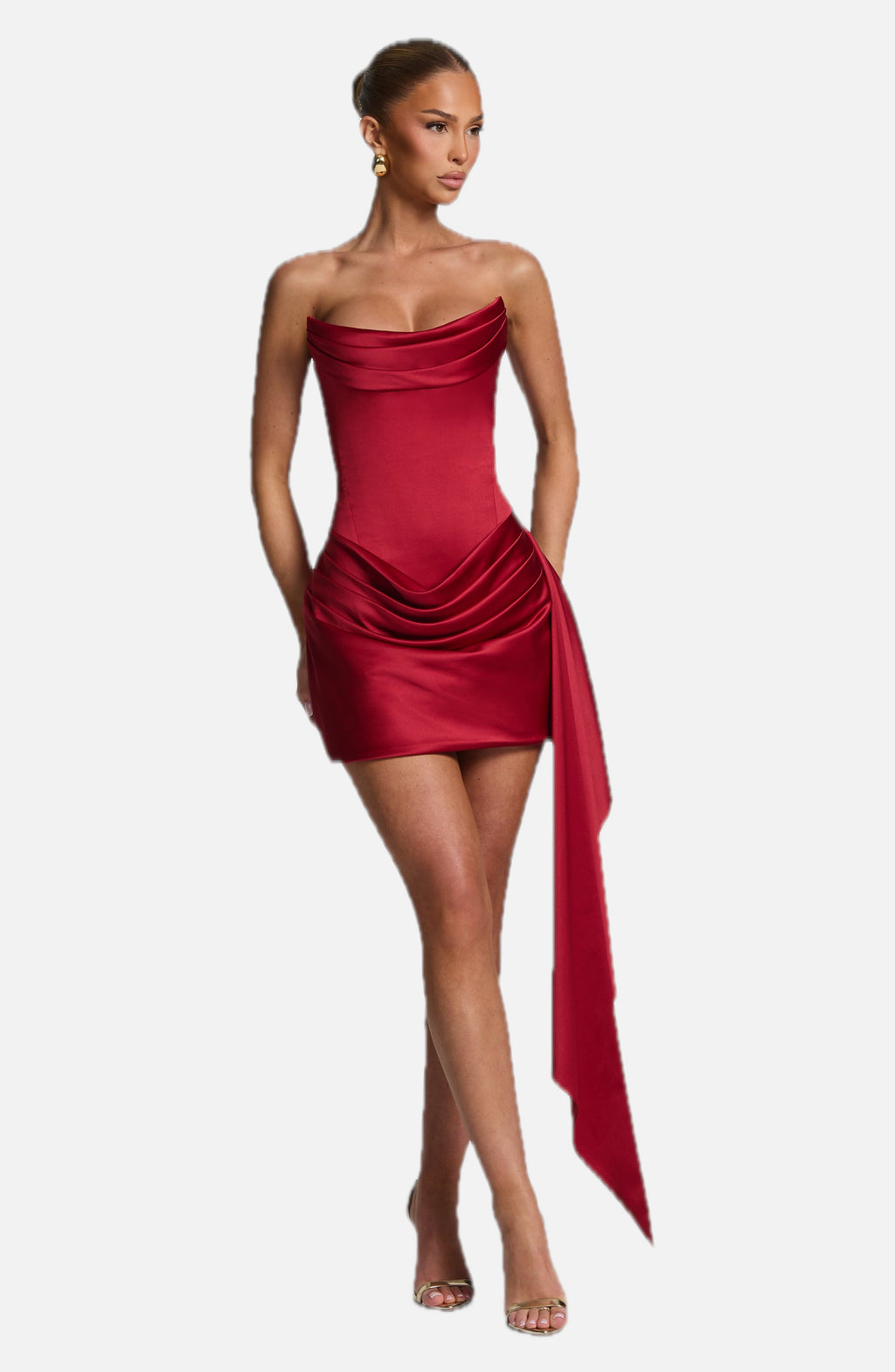 Deep Red Tailored Mini Dress – Elegant Structured Occasion Dress | Meave & Ivy