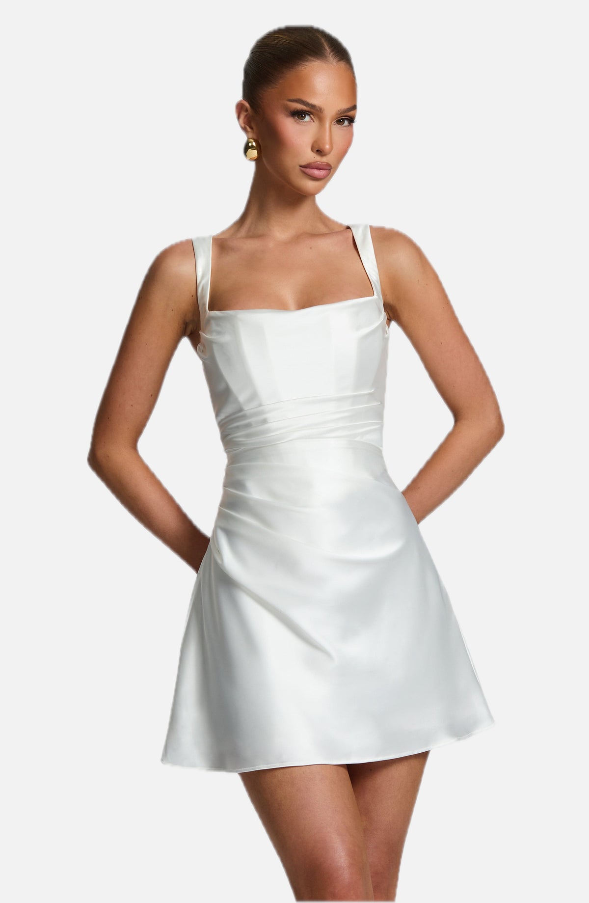 Ivory Bardot Mini Dress – Elegant Occasion Wear | Meave & Ivy