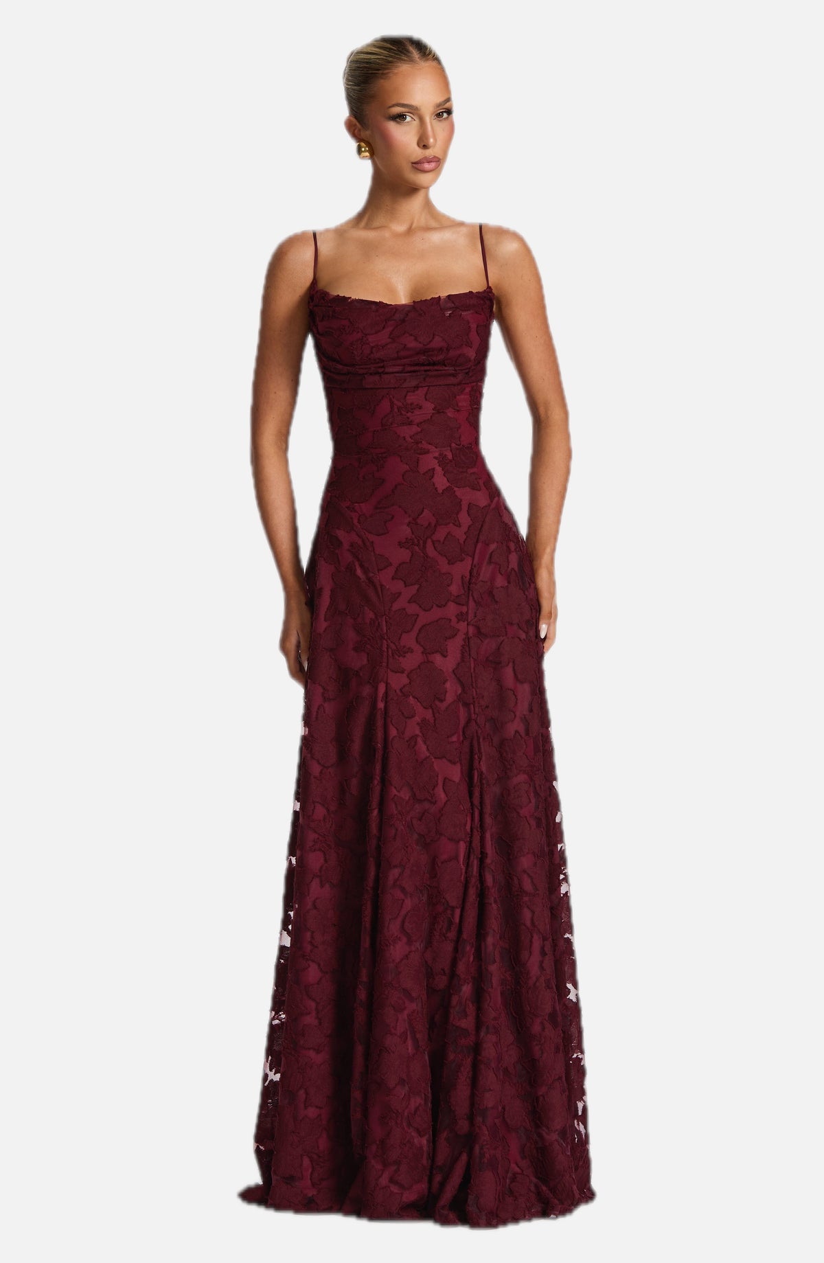 Red Satin Maxi Dress – High-Shine Evening Gown | Meave & Ivy