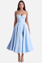 Corset Midi Dress – Elegant A-Line Occasion Dress | Meave & Ivy