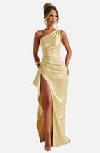 Lemon Yellow Maxi Dress – Sleek Bodycon Evening Dress | Meave & Ivy