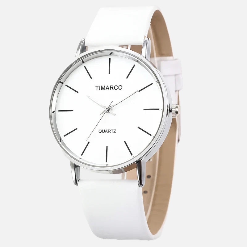 Minimalist Watch with Leather Strap – Clean 40 mm Dial Design