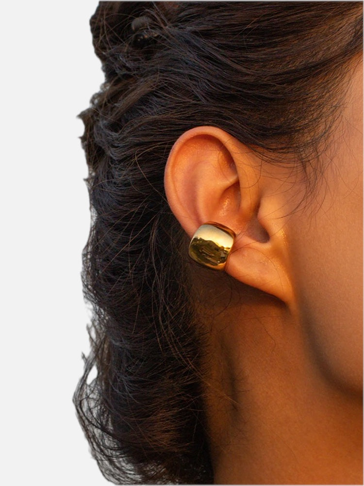 Gold Chunky Ear Cuff Set – Bold No-Piercing Clip Earrings