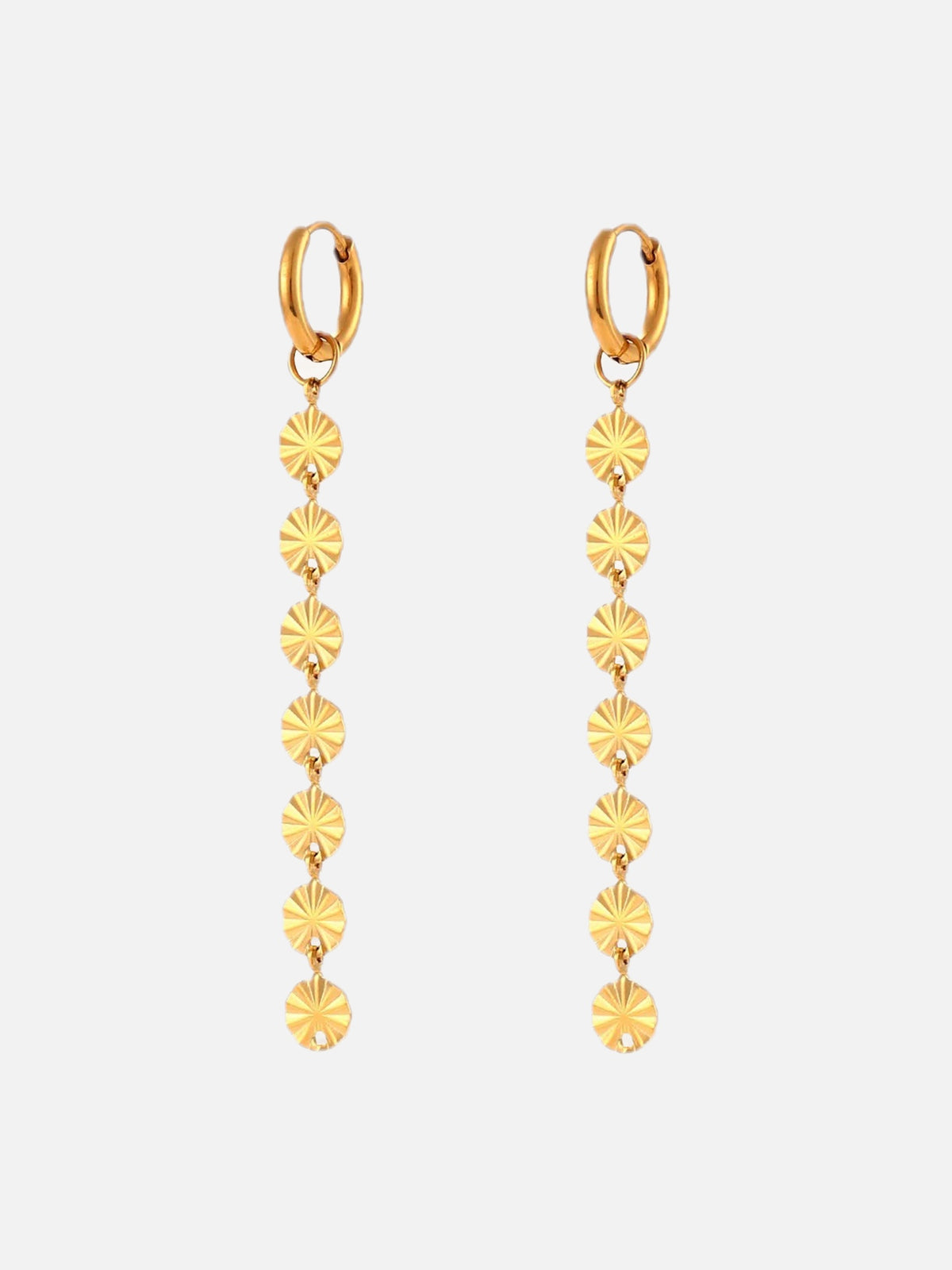 Gold Statement Drop Earrings – Long Dangle Earrings (6.7 cm)