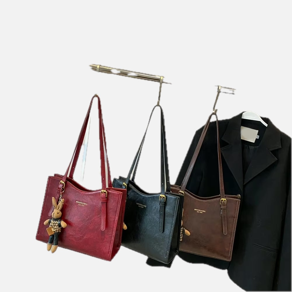 Women's Tote Bag with Bunny Charm – Spacious Everyday Shoulder Bag