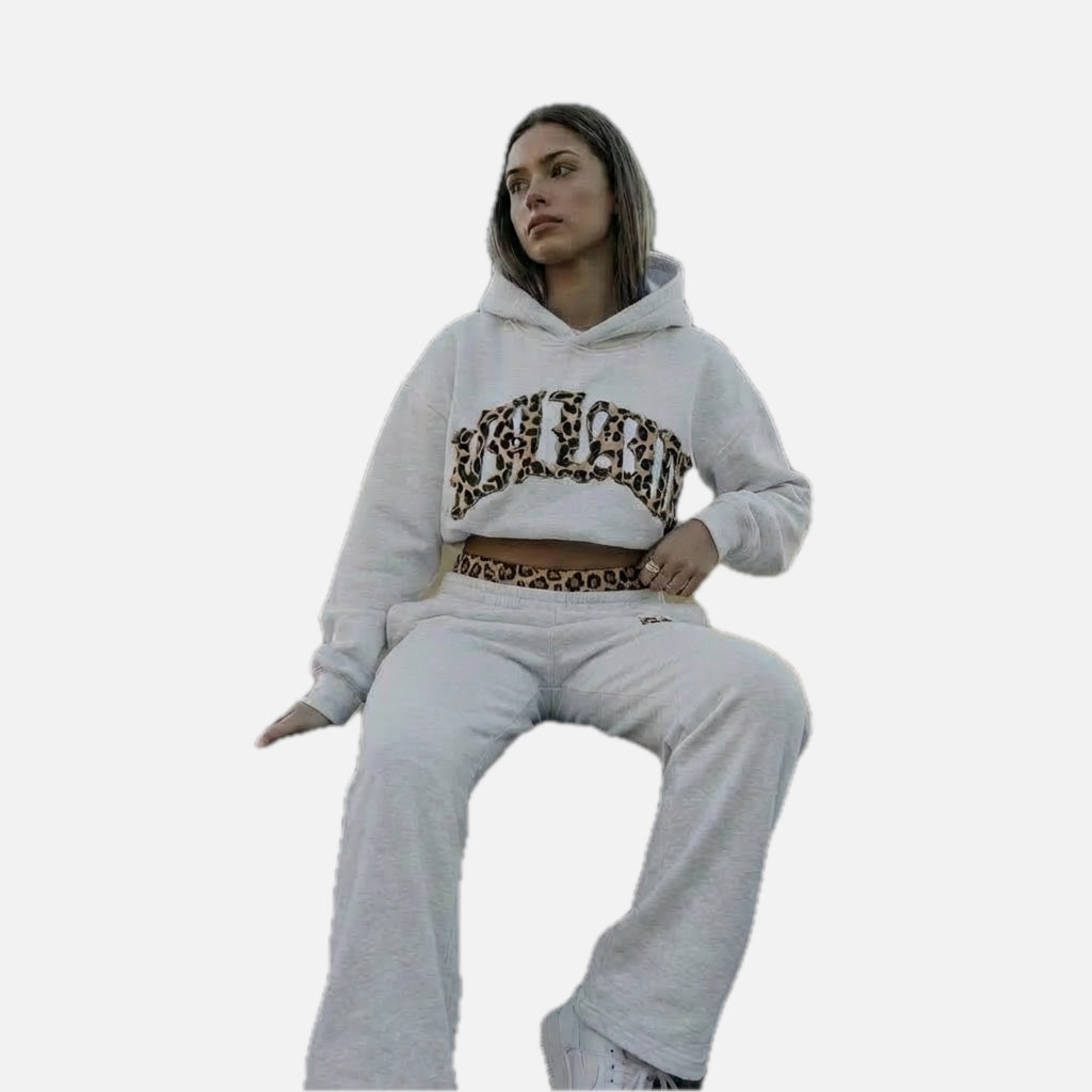 Leopard Lounge Set – Women's Hoodie & Joggers Co-ord with Animal Print