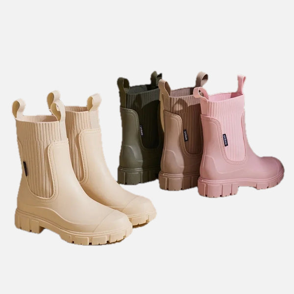 Waterproof Chelsea Rain Boots with Comfort Sole – Women's Wellies