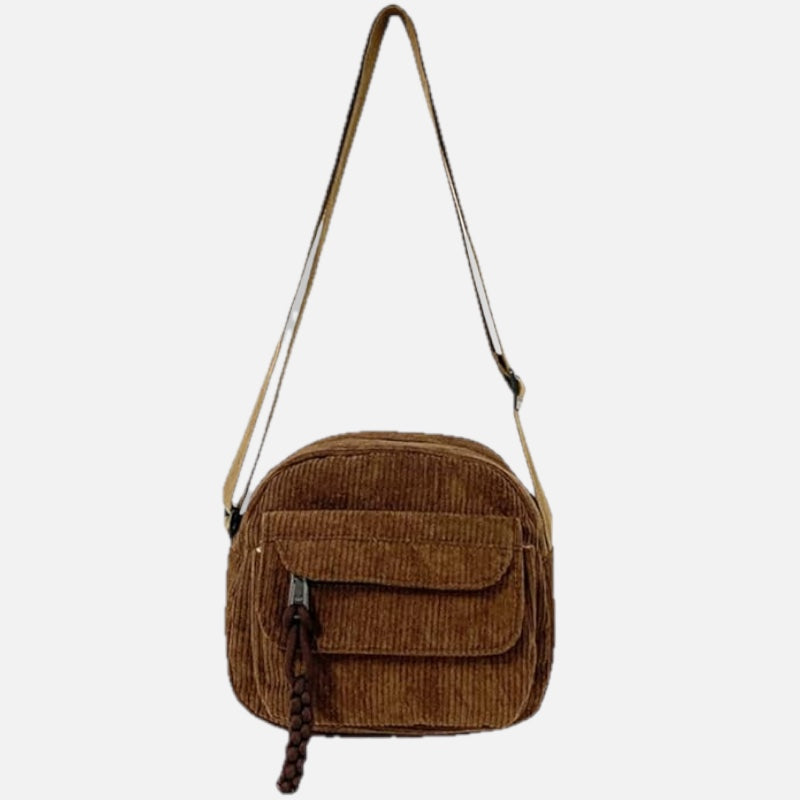 Mini Corduroy Crossbody Bag – Compact Shoulder Bag