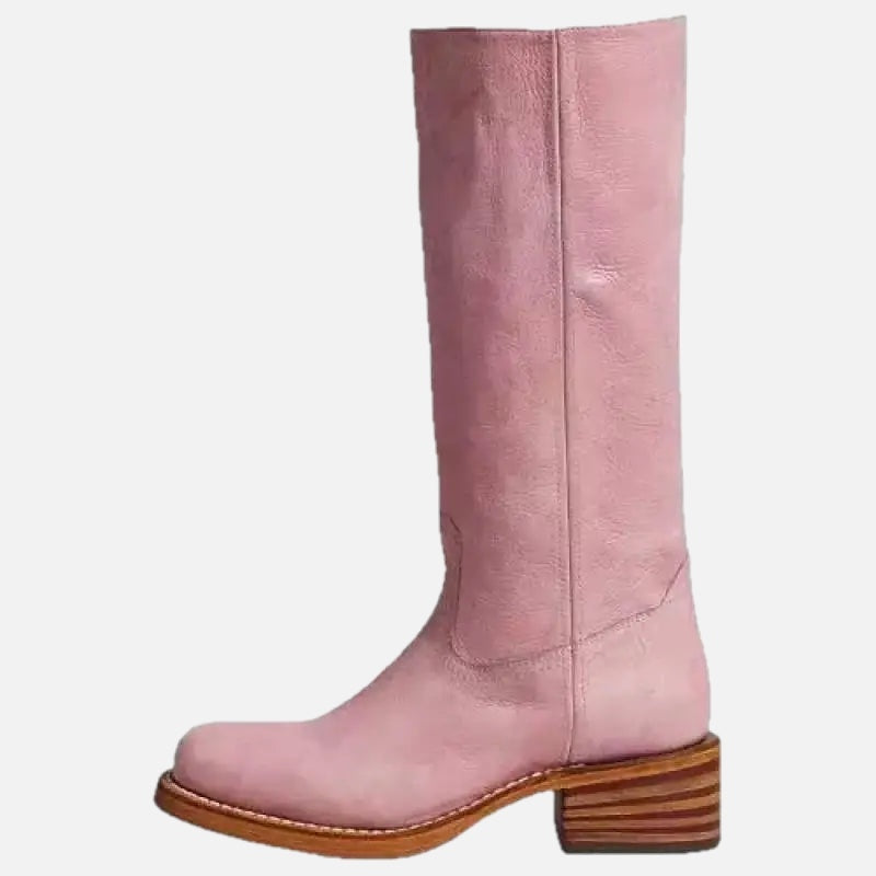 Western Boots with High Shaft & Stacked Heel – Women's Cowboy Boots