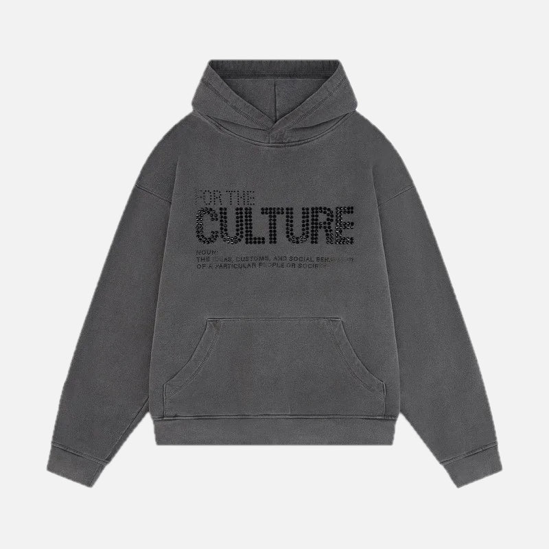 Rhinestone Statement Hoodie – 'For The Culture' Urban Hoodie