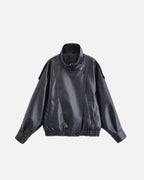Women's Asymmetric Zip Leather Look Jacket – Modern Biker Jacket