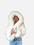 White Hooded Faux Fur Jacket – Fluffy Winter Coat