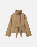 Cropped Trench Coat – Short Belted Trench Jacket