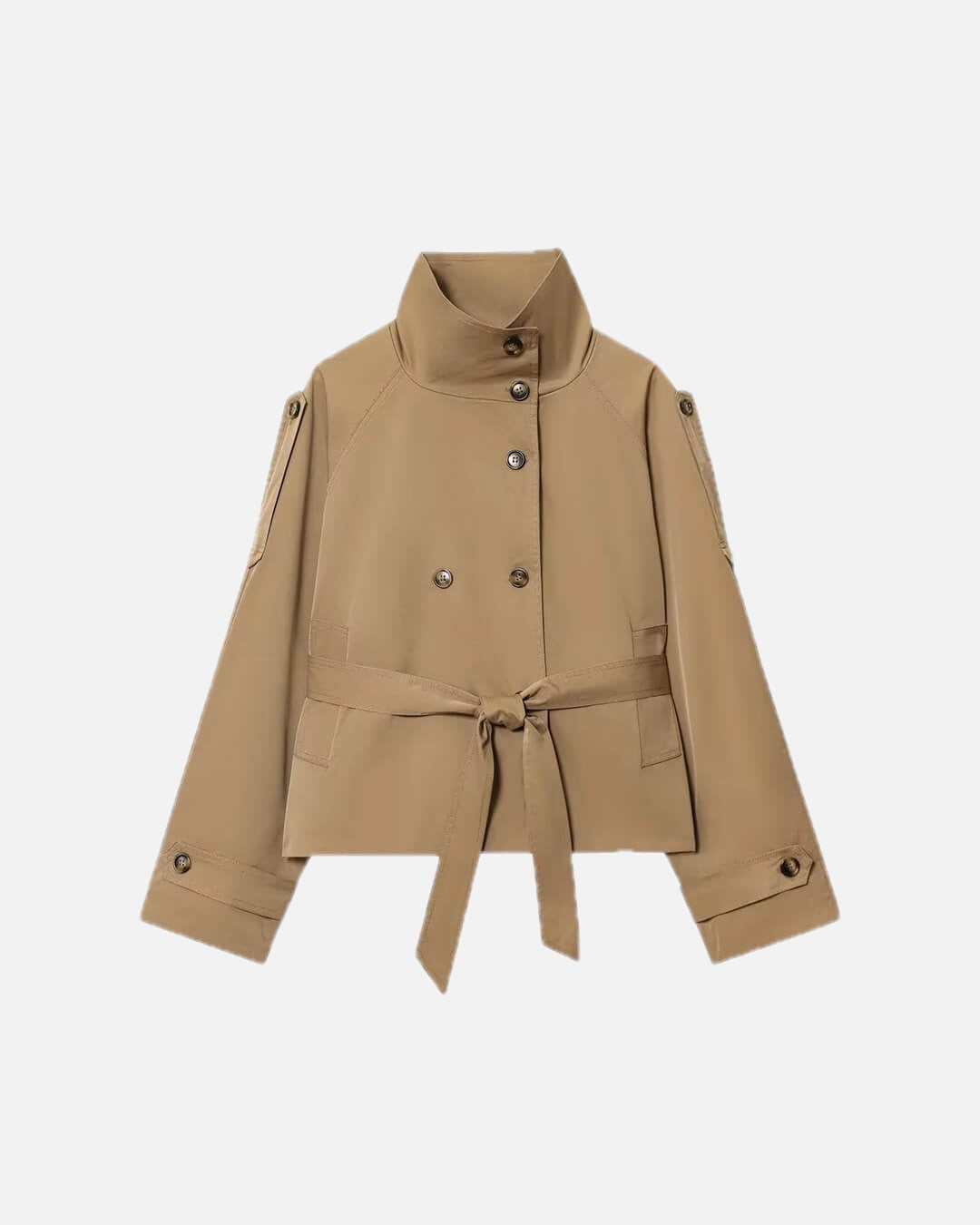Cropped Trench Coat – Short Belted Trench Jacket