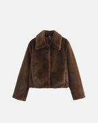 Faux Fur Lapel Jacket with Button Details – Flattering Winter Jacket