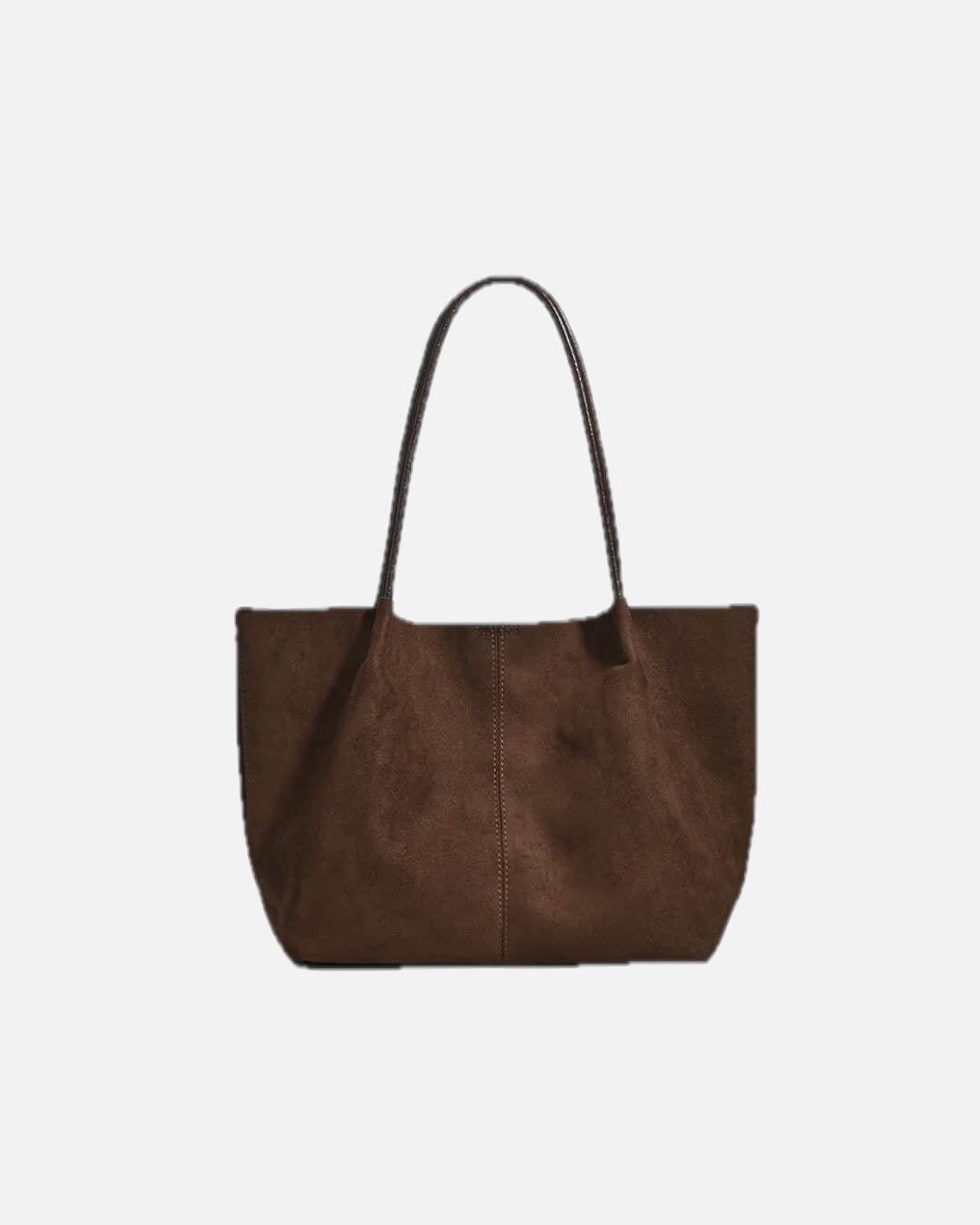 Suede Look Tote Bag with Pouch – Retro Two-Piece Bag Set