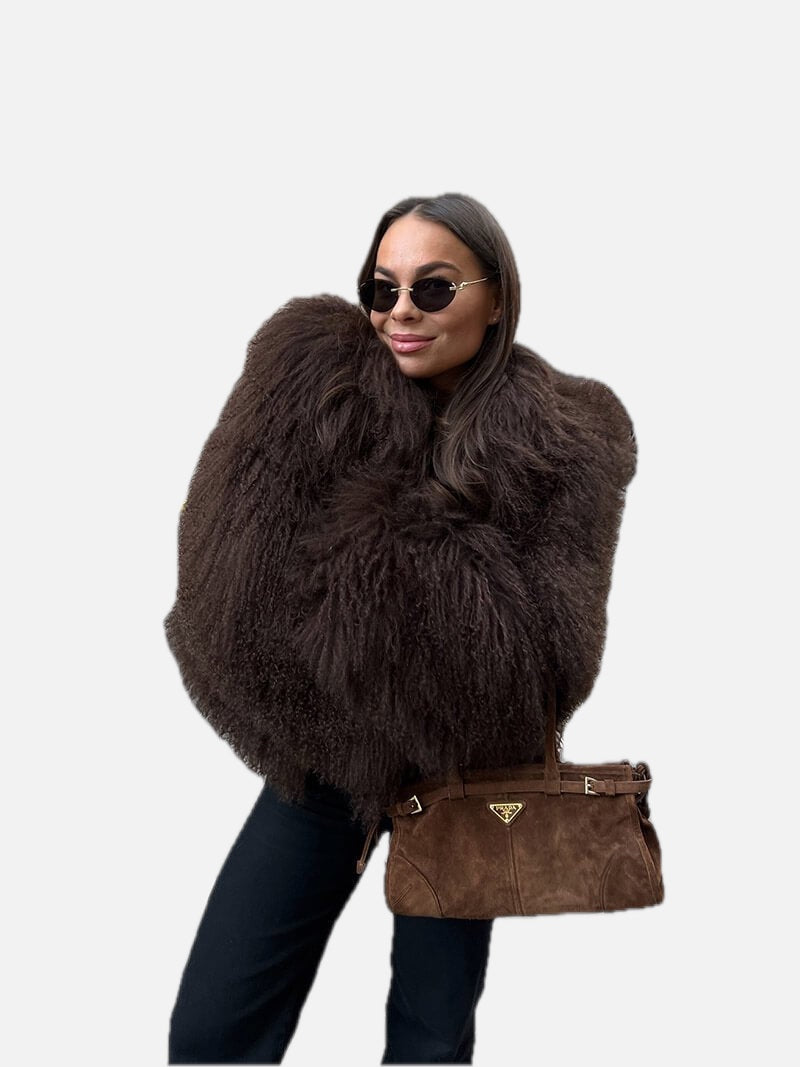 Oversized Faux Fur Coat – Plush Statement Coat in Brown or White