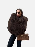 Oversized Faux Fur Coat – Plush Statement Coat in Brown or White