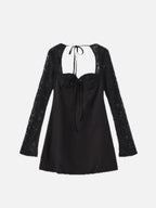 Satin Mini Dress with Lace Details – Romantic Cocktail Dress