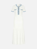 Textured Knit Maxi Dress – Boho Crochet Detail Dress