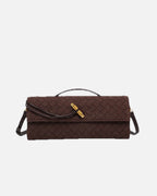 Plush Suede Look Bag with Gold Knot Detail