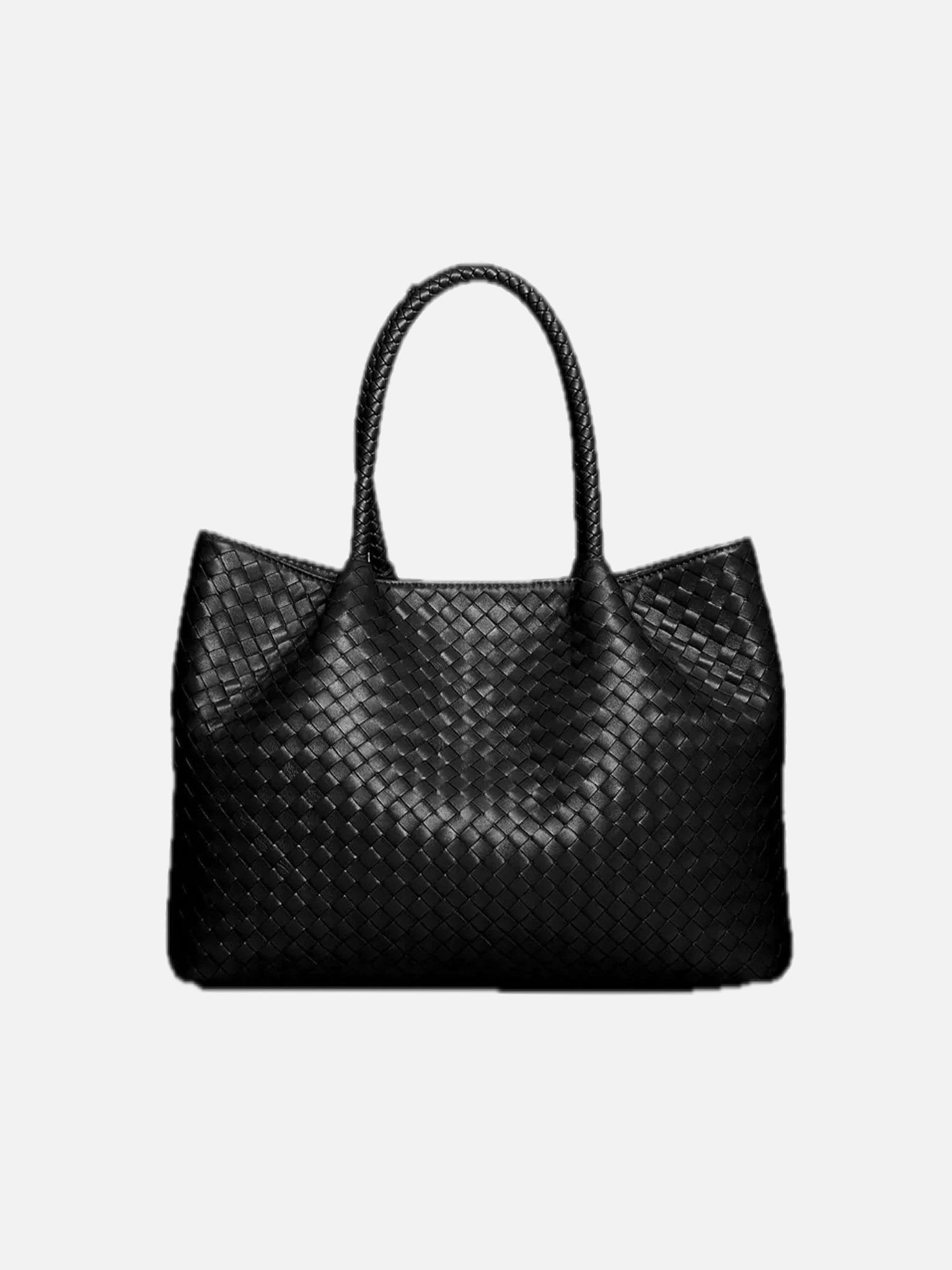 Handwoven Black Tote XL – Artisan Statement Bag