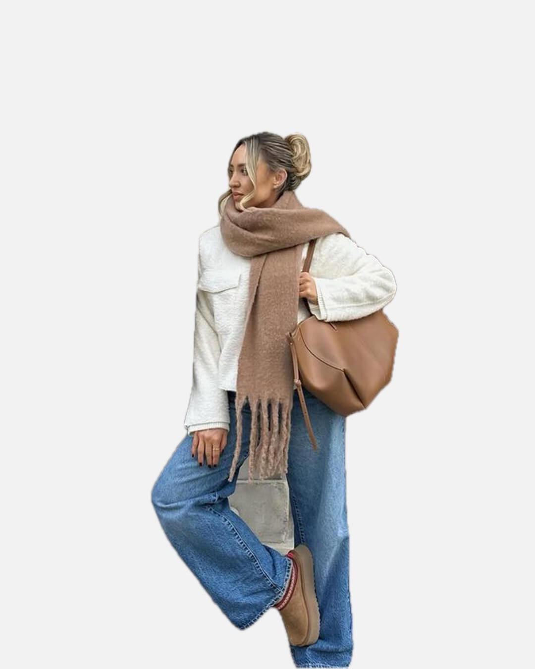 Tasselled Winter Scarf – Cashmere Blend Wrap in 13 Colours