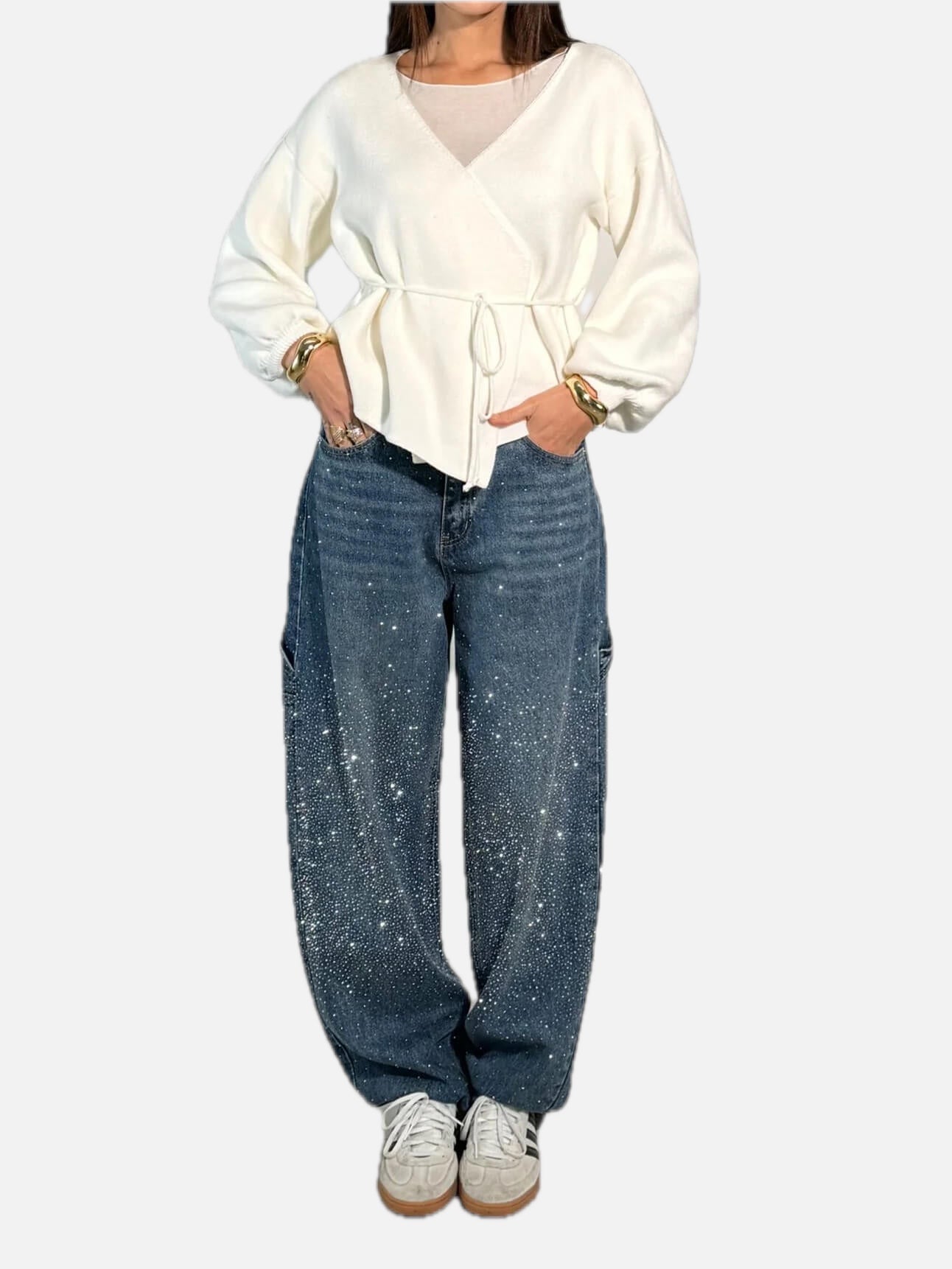 Shiny-Finish Slim Jeans - Coated Stretch Denim